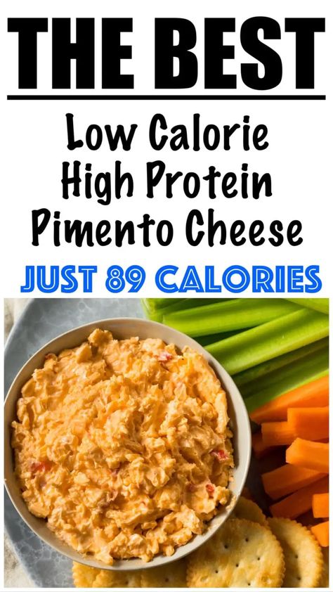 Low Calorie High Protein Pimento Cheese High Protein Pimento Cheese, Low Calorie Pimento Cheese, Low Carb Pimento Cheese Recipes, High Protein Low Calorie Dips, Healthy Pimento Cheese Recipe, Low Calorie Dip Recipes, Healthy Pimento Cheese, High Protein Dip Recipes, Healthy Cheese Dip