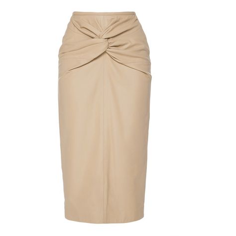 N°21 Twist Knot Leather Skirt (26,550 MXN) ❤ liked on Polyvore featuring skirts, neutral, real leather pencil skirt, twist knot skirt, pencil skirts, knee length pencil skirt and leather pencil skirt Tailor Outfit, Staightleg Jeans, Skirts Leather, Twist Skirt, Beige Pencil Skirt, Knot Skirt, Twisted Skirt, Skirt Collection, African Fashion Skirts