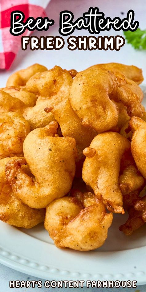 Whip up this crispy beer-battered shrimp in no time! 🍤 With minimal prep, these golden brown shrimp are perfect for any night of the week. Dip in tartar sauce and enjoy a seafood delight! #ShrimpRecipe #BeerBatteredShrimp #EasyDinners Deep Fried Seafood, Crappie Recipes, Fried Shrimp Recipes Easy, Shrimp Batter, Battered Shrimp, Beer Battered Fish Recipes, Beer Battered Shrimp, Deep Fryer Recipes, Seafood Delight