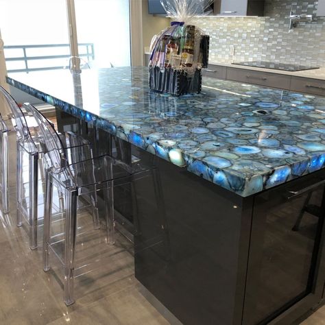 Blue Agate Dining Table Top, Agate Vanity Top, Natural Handmade Agate Stones Kitchen Counter Top Kitchen Slab, Countertop Slabs, Stone Table Top, Blue Agate Stone, Agate Table, Stone Kitchen, Dining Table Top, Unique Kitchen, Buffet Table