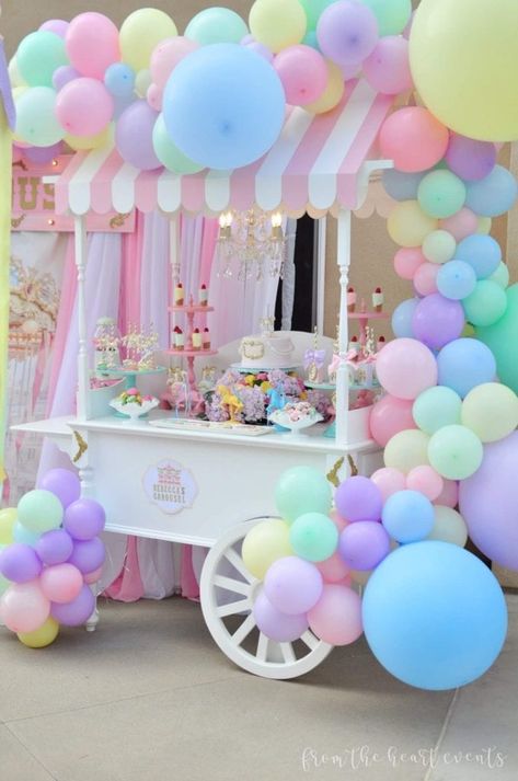 Pastel Carousel, Carousel Birthday Party, Carousel Birthday Parties, Party Elements, Candy Theme Birthday Party, Vintage Carousel, Carousel Party, Carousel Birthday, Candy Land Birthday Party