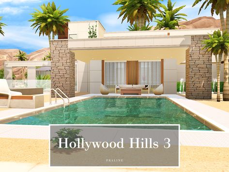 The Sims Resource - Hollywood Hills 3 Sims 4 Hollywood Mansion, Hollywood Mansion, Interior Wall Sconces, Free Sims, Hollywood Homes, The Sims 4 Download, Ideas Casa, Sims Community, Hollywood Hills