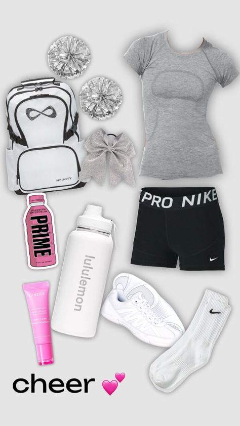 practice fit #cheer #cheerleading #cheerpractice #cheerfit #preppy #fyp #outfit #fit #fitinspo #preppyaesthetic Cheerleading Outfits For Practice, Cheer Outfits For Practice, Outfits For Practice, Cheerleading Practice Outfits, Cheer Good Luck Pins, Cheerleading Practice, Cheer Practice Outfits, Cheerleading Photos, Cheer Bag