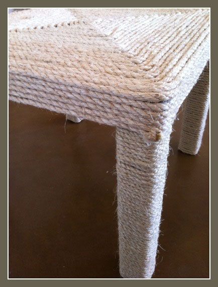 Wrap a table with sisal rope! Perfect cat scratching post and lounge table. :) Wrapped Furniture, Lack Hack, Lack Side Table, Outdoor Apartment, Ikea Cat, Sparkle Pants, Ikea Lack Side Table, Rope Table, Cat Enrichment