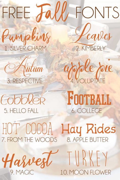 A collection of free fall fonts that you can easily download and use in Cricut Design Space to create all those fall related projects. #freefonts #cricutfonts #cricutfallprojects #cricutdesignspace #cricutprojects #fallfonts #thanksgivingfonts #autumfonts Thanksgiving Fonts, Kombinasi Font, Fall Fonts, Free Fonts For Cricut, Halloween Fonts, Design Blogs, Christmas Fonts, Free Falling, Fancy Fonts