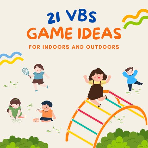 Turn up the fun at Vacation Bible School with our collection of 21 VBS Game Ideas for Indoors and Outdoors! 🎉 From exciting outdoor adventures to engaging indoor challenges, these games are perfect for keeping kids entertained while reinforcing important lessons. What's your favorite VBS game?  #VBS #Games #KidsMinistry Bible School Games Outdoor, Bible Obstacle Course, Vbs Games For Kids Indoor, Breaker Rock Beach Vbs Games, Vbs Games For Preschoolers, Vbs Recreation Games For Kids, Vbs Games Indoor, Vbs Themes Ideas Vacation Bible School, Vbs Games Outdoor