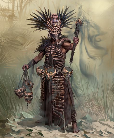 Witch Doctor Art, Doctor Art, Witch Characters, Witch Doctor, Magic The Gathering, The Gathering, Roleplaying Game, Character Inspiration, Concept Art