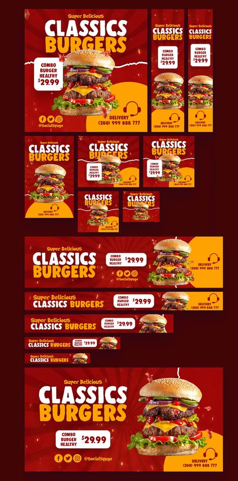 Burger Banner Design, Burger Poster Design, Poster Burger, Burger Bros, Food Banner Design, Burger Ads, Burger Poster, Menu Design Layout, Burger Place