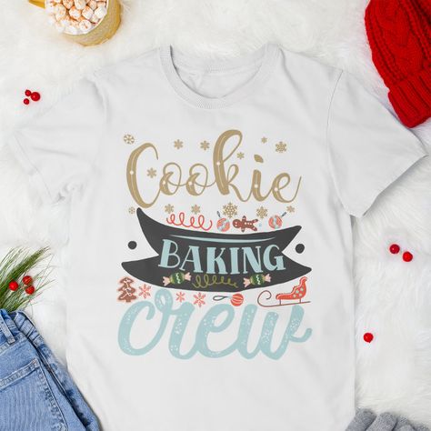 Cookie Baking Crew, Typographic Design, Christmas Cookie, Crew Shirt, Family Holiday, Cute Christmas, Personalized Family, Personalized T Shirts, Family Christmas