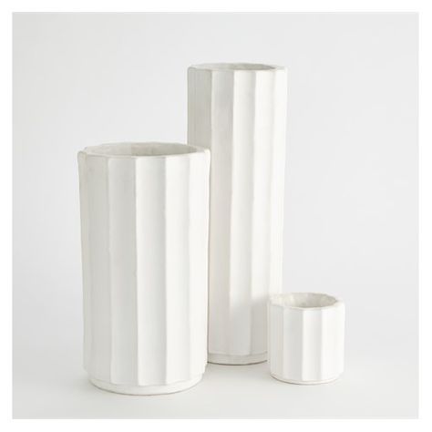 Fluted Column Vase-Matte White Fluted Columns, Living History Museum, Roman Architecture, High Point Market, Global Views, Furniture Factory, Italian Ceramics, Vase Set, Large Vase