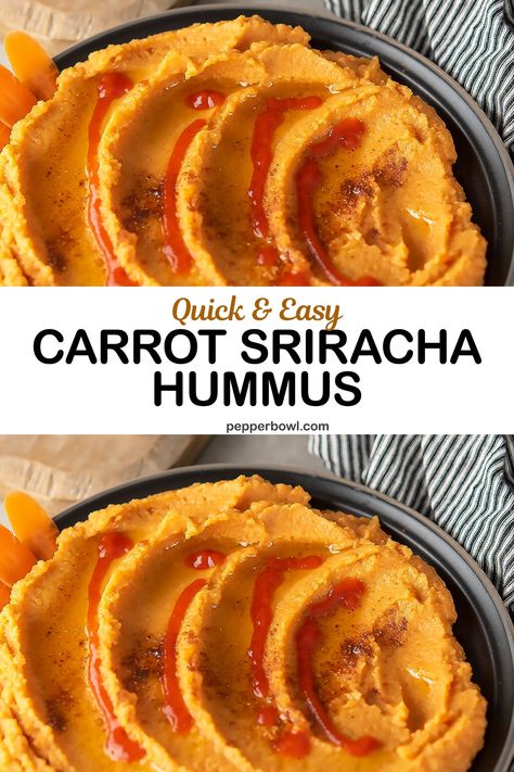 Carrot Dip Recipes, Hummus Carrot, Carrot Hummus Recipe, Sriracha Hummus, Spicy Hummus Recipe, Roasted Carrot Hummus, Egyptian Foods, Heathy Eats, Carrot Hummus