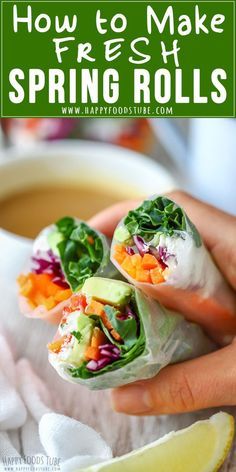 Spring Rolls Vegetarian, Vietnamese Vegetarian, Spring Rolls With Peanut Sauce, Vegetarian Spring Rolls, Snacks Vegan, Veggie Spring Rolls, Vietnamese Spring Rolls, Fresh Spring Rolls, Spring Roll Recipe