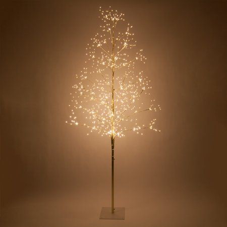 Wintergreen Lighting 7’ Lighted Tree Decoration with Gold Branches, 930 Warm White Fairy Lights Fairy Light Tree, Fairy Lights In Trees, Warm White Fairy Lights, Light Tree, Light Up Tree, White Fairy Lights, Led Tree, Fairy Tree, Led Fairy Lights