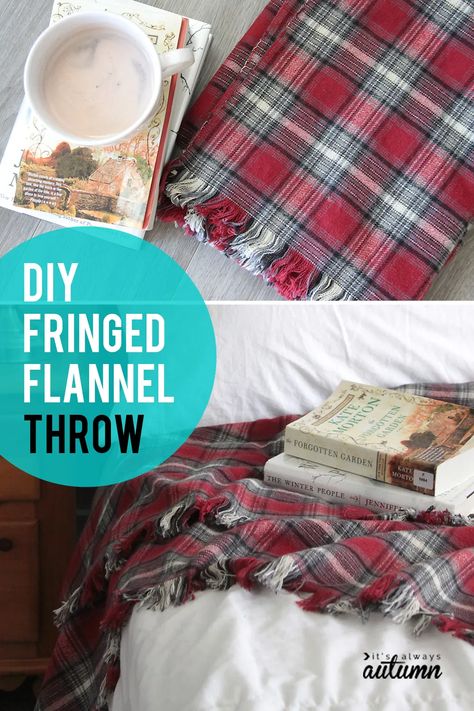 easy DIY fringed flannel throw {great gift idea!} - It's Always Autumn