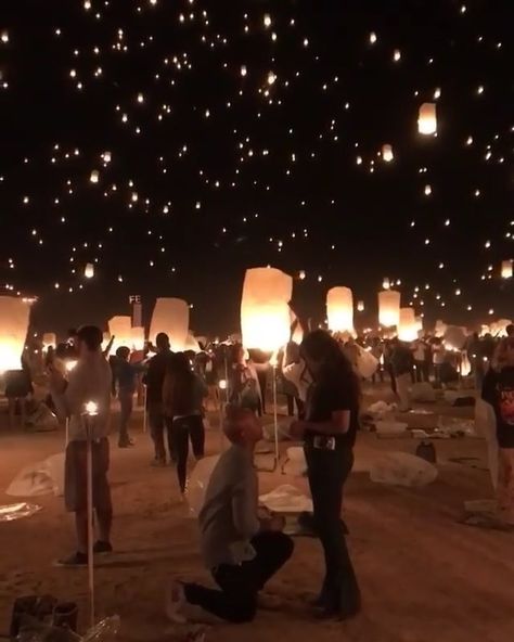 Mark Broumand on Instagram: “I mean.... this is a pretty epic #proposal! Well done 👏🏻 @markfadriq & @kimmmyxo #TravelTuesday #RiseLanternFestival” Floating Lanterns, Couple Engagement Pictures, Romantic Proposal, Newly Engaged Couple, Fantasy Wedding, Proposal Engagement, Bride Style, Fairytale Wedding, Most Romantic