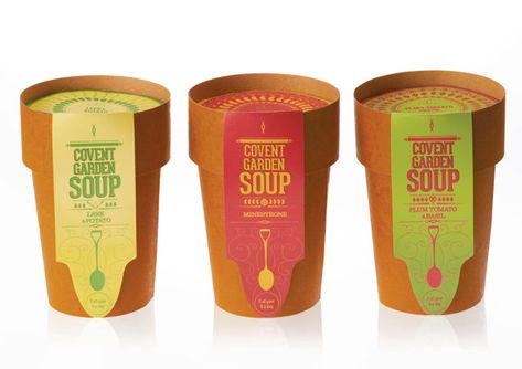 15 Soup Packaging Designs – A list of inspiration in soup packaging Soup Cup Design, Soup To Go Packaging, Soup Design Packaging, Soup Packaging Design, Soup Packaging, Soup Design, Garden Soup, Salad Packaging, Sandwich Packaging