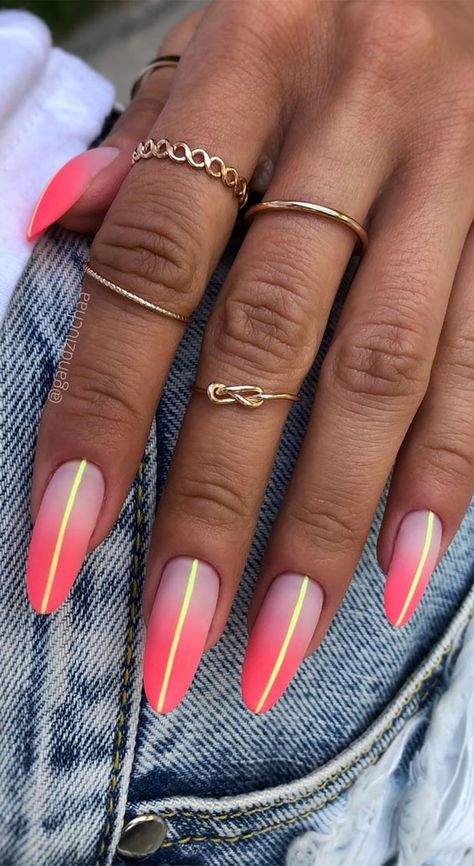 Neon Nails Designs Summer 2024, Bold Nails, Nails Neon, Chic Nail Designs, Unghie Sfumate, Watermelon Nails, Finger Nails, Her Nails, Bright Nails