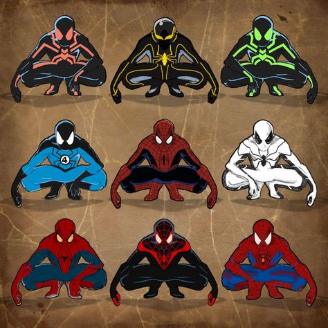 The release of 'The Amazing Spider-Man got us thinking about the different Spidey costumes we've seen over the years, which one was your favorite? All Spiderman, Spiderman Suits, Spiderman Costume, Bd Comics, The Spider, Comic Collection, Super Villains, Spiderman Art, Amazing Spiderman