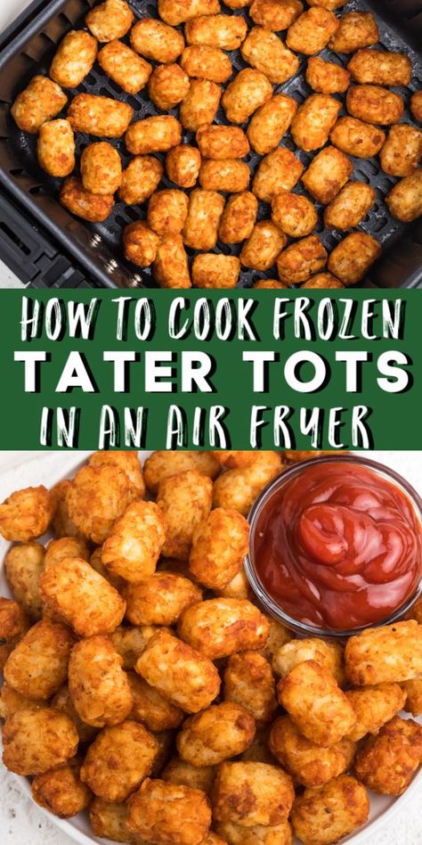 tater tots in an air fryer Frozen Tater Tots, Air Fryer Easy, Snack To Make, Air Fryer Cooking Times, Cooks Air Fryer, Air Fried Food, Air Fryer Oven Recipes, Air Fry Recipes, Easy Air Fryer