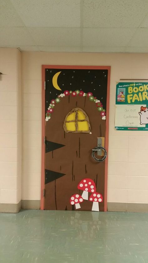 Enchanted Forest Classroom Door Cont 2E6 Forest Theme Door Decoration, Enchanted Diy Decorations, Once Upon A Time Classroom Door, Enchanted Classroom Decor, Scholastic Enchanted Forest Book Fair, Enchanted Forest School Theme, Enchanted Forest Door Decoration, Fairy Forest Decorations, Magic Forest Decoration Diy