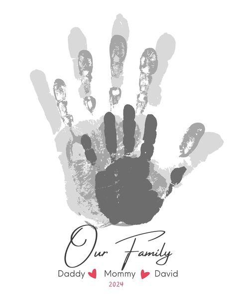 Capture the essence of your family with our 2024 Custom Personalized Family Handprint! Turn it into a cherished memory with kids, baby, mom, and dad. This keepsake toddler gift is perfect for creating beautiful decor, a memory to last, and a DIY printable to personalize your family story. 🖐️🎨 #FamilyHandprint #KeepsakeCraft #DIYPrintable #MemoryDecor Family Handprint Art Diy, Canvas Hand Print Ideas, Baby Handprint Ideas, Family Art Ideas, Family Painting Ideas Diy Canvas, Baby Keepsake Ideas, Family Handprint Art, Memory Decor, Family Handprint