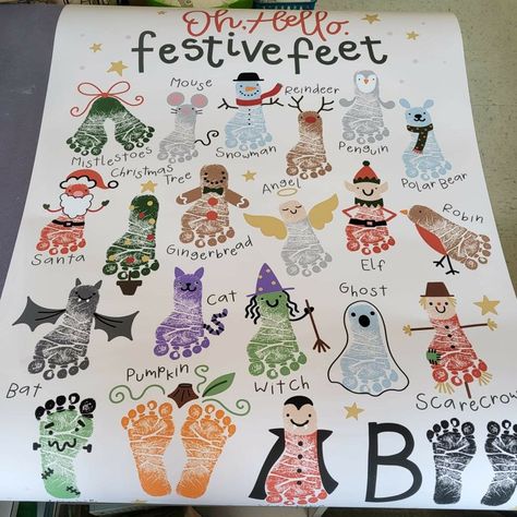 Baby Pottery Painting Ideas, Christmas Decor Ideas Outdoor Yard, Høstaktiviteter For Barn, Christmas Decor Ideas Diy Crafts, Baby Christmas Crafts, Baby Art Crafts, Christmas Decor Ideas Outdoor, Baby Art Projects, Footprint Crafts