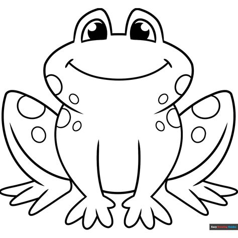 Free Cartoon Frog Coloring Page for Kids Frog Coloring, Spring Cartoon, Rain Frog, Easy Drawing Guides, Frog Coloring Pages, Frog Pictures, Drawing Guides, Kids Print, Free Cartoons