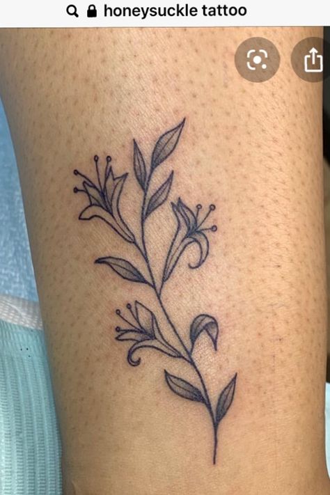 Honeysuckle Tattoo, Honey Suckle, Explore Tattoo, Vine Tattoos, Tattoo Now, Birth Flower Tattoos, Dream Tattoos, S Tattoo, Piercing Tattoo