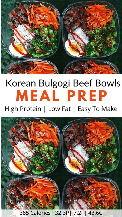 Korean Meal Prep Bowls, Korean Beef Meal Prep, Bulgogi Meal Prep, Meal Prep For The Week Pork, Meal Prep Cheeseburger Bowl, Fancy Meal Prep, Korean Beef Bowl Meal Prep, Korean Bbq Meal Prep, Lean Beef Meal Prep