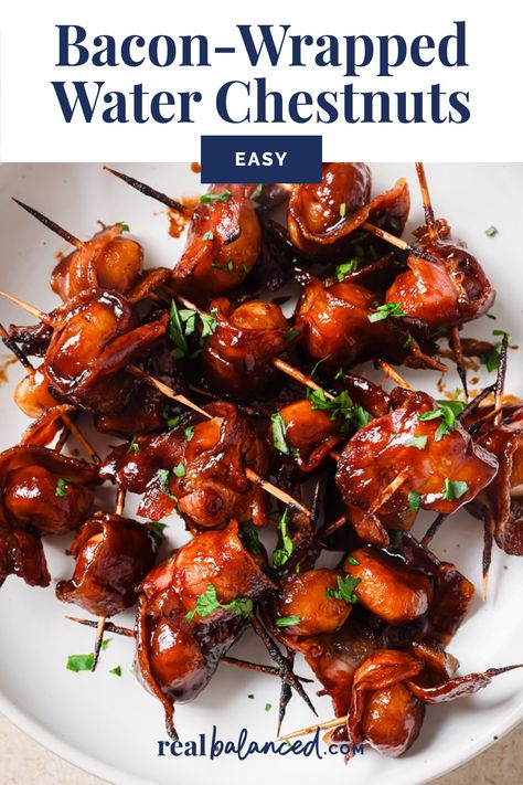 Water Chestnuts Wrapped In Bacon, Game Appetizers, Bacon Wrapped Water Chestnuts, Keto Sides, Keto Appetizers, Wrapped In Bacon, Small Party, Water Chestnuts, Party Food And Drinks