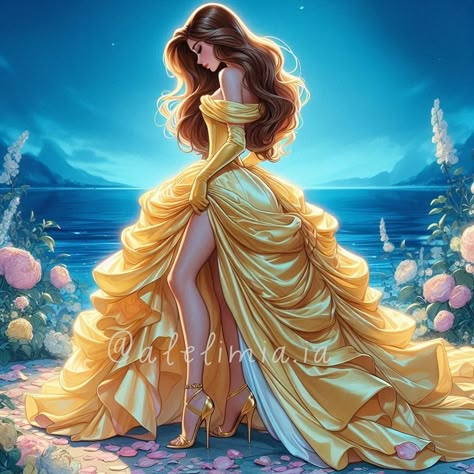 Princesa Rapunzel Disney, Beauty And The Beast Art, Beauty And The Beast Wallpaper, Disney Movie Art, Image Princesse Disney, Belle And Beast, Disney Princess Artwork, Beast Wallpaper, Disney Princess Belle