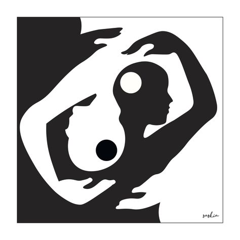 Cool Ying Yang Drawing, Yin And Yang Illustration, Yin Yang Photoshoot, Ying Yang Illustration, Ying And Yang Art, Yin Yang Aesthetic, Ying Yang Logo, Lost Thoughts, Jing Jang