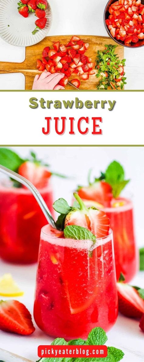 Strawberry Juice Recipe Healthy, Homemade Strawberry Juice, Strawberry Jungle Juice Recipe, Berry Juice Recipe, Strawberry Drinks Non Alcoholic, Non Alcoholic Drinks Strawberry, Strawberry Juice Recipe, Fresh Fruit Juice Recipes, Sugar Free Juice