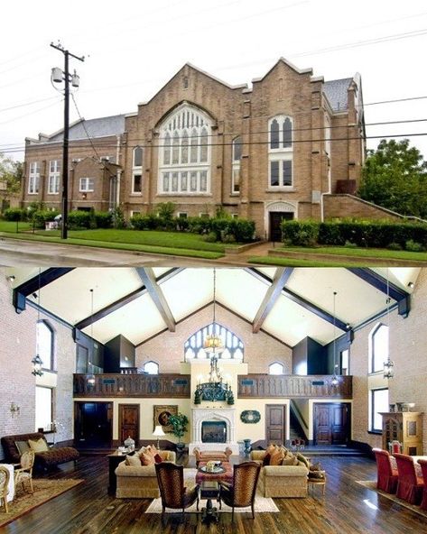 Talk about unusual home conversions. Here are some of the unconventional homes that have been converted from church buildings around the world. Old Churches Turned Into Homes, Churches Turned Into Homes, Church Turned Into House, Church Converted To Home, Unconventional Homes, Chapel Conversion, Converted Church, Church Conversions, Church House