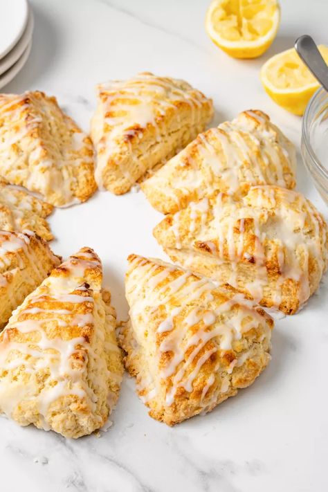 Lemon Scones Recipe Lemon Scones Recipe, Lemon Scones, Scones Ingredients, Protein Nutrition, Scones Recipe, Lemon Glaze, Pastry Blender, Simply Recipes, Scone Recipe