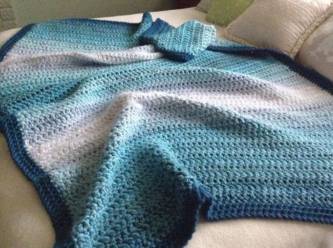 Personalised Handmade Turquiose White Ombre Crochet Throw - Etsy Australia Wedding Gift Crochet, Aqua Throw Blanket, Throw Blanket Bedroom, Reading Nook Decor, Crochet Wedding Gift, Ombre Crochet, Teal Home Decor, Nook Decor, Chunky Crochet Blanket