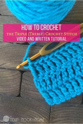 How to Crochet the Triple Crochet (Treble Crochet) Stitch Triple Crochet Stitch, Triple Crochet, Treble Crochet, Crochet Hack, Crochet Classes, Tunisian Crochet Stitches, Crochet Brooch, Easy Crochet Projects, Treble Crochet Stitch