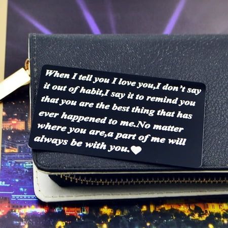 Wallet Insert Card Christmas Gift For His Husband Valentines Day Wife Girlfriend Anniversary Gift Product Description: The wallet card is a great gift for your husband and. The gift for the groom for weddings, Valentine's Day, anniversaries, wife, girlfriend, and bride . This cute wallet clip card is made of the highest quality stainless steel, strong and light. Will not bend! Couple gifts are suitable for graduation, engagement, wedding and other . If you have any questions about the order, ple Husband Valentines Day, Wallet Insert Card, Girlfriend Anniversary Gifts, Girlfriend Anniversary, Wallet Insert, Husband Valentine, Cute Wallets, Clip Cards, Christmas Gifts For Him