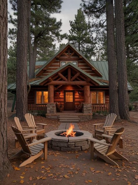 Log Cabins & Home Decor | Dream house 😍😍 | Facebook Log Cabin Dream Home, Amazing Cabins In The Woods, Lodge In The Woods, Small Cozy Log Cabin, Log Cabin Home Designs, Log Cabin Homes Floor Plans, Updated Log Cabin Exterior, Log Cabin Outside, Log Cabin Deck Ideas