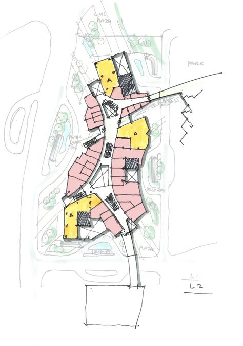 retail plan concep t-randy carizo Schematic Plan Architecture, Architecture Plan Sketch, Shopping Mall Plan, Mall Concept, Site Sketch, Mall Plan, Mall Architecture, Shopping Mall Design, Retail Architecture