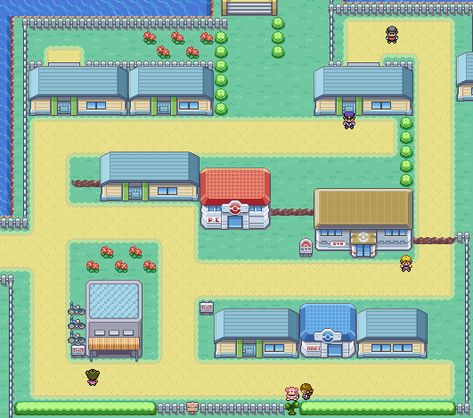 Pokémon FireRed and LeafGreen/Cerulean City — StrategyWiki, the video game walkthrough and strategy guide wiki Pokemon Towns, Pokemon Dungeon, Pokemon Fire Red, Pokémon Wallpaper, Pokemon World, City Gym, Pokemon Rpg, Pokemon Firered, Video Game Sprites