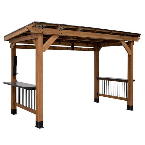 Grill Gazebo Ideas, Cooking Station, Bbq Gazebo, Outdoor Cooking Spaces, Wood Grill, Grill Gazebo, Steel Roof, Wooden Gazebo, Patio Gazebo