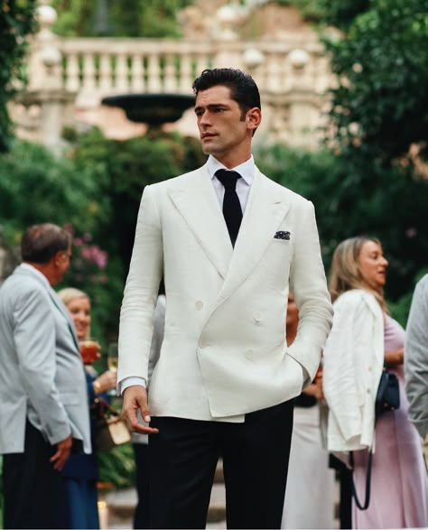 Husband Wedding Suit, White Blazer Outfit Men, Wedding Suits Groom Unique, Stylish Suits For Men, White Blazer Men, White Blazer Outfits, Suit For Men Wedding, Suits Groom, White Tux