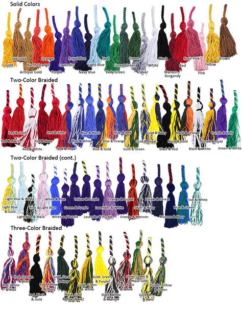 Graduation Cord Colors & Meanings | Honor Cord Colors Honor Cords Graduation, Graduation Cords Display Cute Ideas, Graduation Cords Meaning, Graduation Cords Aesthetic, Graduation Gown Colors, Honors Graduation, Graduation Colors, Graduation Cord, Doctoral Regalia