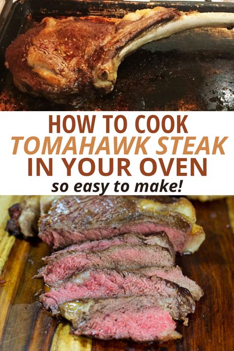 Tomahawk Steak Recipe, Ribeye Steak Recipe, Keto Whole 30, Steak On Stove, Tomahawk Ribeye, Ribeye Steak Recipes, Baked Steak, Beef Steaks, Tomahawk Steak