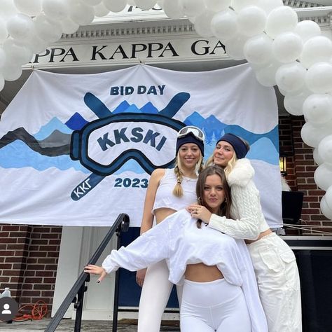 Snow Sorority Theme, Ski Sorority Theme, Apres Ski Bid Day, Sorority Ski Theme, Winter Bid Day Themes, Snow Bid Day Theme, Snow Place Like Home Bid Day, Ski Bid Day Theme, Ski Bid Day