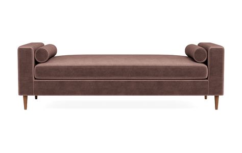 Sloan strikes an ideal balance between sleek and soft. Take, for instance, the crisp lines of its track arm, which are offset by a subtle taper near the back. The Sloan daybed reflects a modern influence, yet is approachable and livable. It's no wonder it feels right in a variety of decors, whether modern or more traditional.
Sloan's sit profile only adds to the universal appeal. With a medium height and depth, this custom sofa suits a range of body types. The layered cushion is soft, yet suppor Velvet Daybed, Tent Sale, Beds & Bed Frames, Interior Define, Custom Sofa, Velvet Color, Bedroom Bed, Daybed, Bed Frame