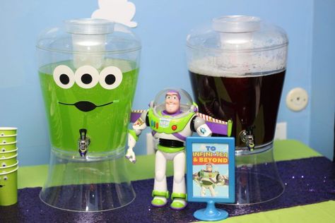 Toy Story Birthday Party Ideas Toy Story Punch Ideas, Toy Story Punch, Toy Story Birthday Party Ideas Three, Toy Story Candy Table Ideas, Toy Story Snacks, Toy Story Snack Ideas, Toy Story Centerpieces Ideas, Toys Story Birthday, Buzz Party