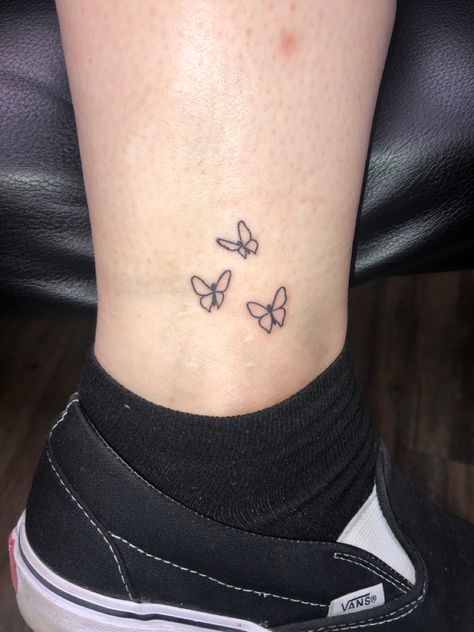 Stick And Poke Butterfly Tattoo, Stick N Poke Butterfly, Butterfly Tattoo Stick And Poke, Ankle Tattoos Butterfly, Butterfly Stick N Poke, Tattoos Placement For Women, Stick And Poke Butterfly, Butterfly Stick And Poke, Butterfly Tattoo Ankle