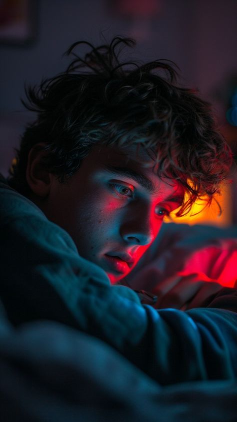 Moody Neon Glow: A pensive young man bathed in the atmospheric blue and red neon lights of the night. #person #neon #contemplation #blue #red #aiart #aiphoto #stockcake ⬇️ Download and 📝 Prompt 👉 https://stockcake.com/i/moody-neon-glow_635241_601994 Atmospheric Blue, Red Neon Lights, Neon Photoshoot, Lighting Reference, Night Person, Anatomy Studies, Neon Photography, Purple Animals, Red Neon